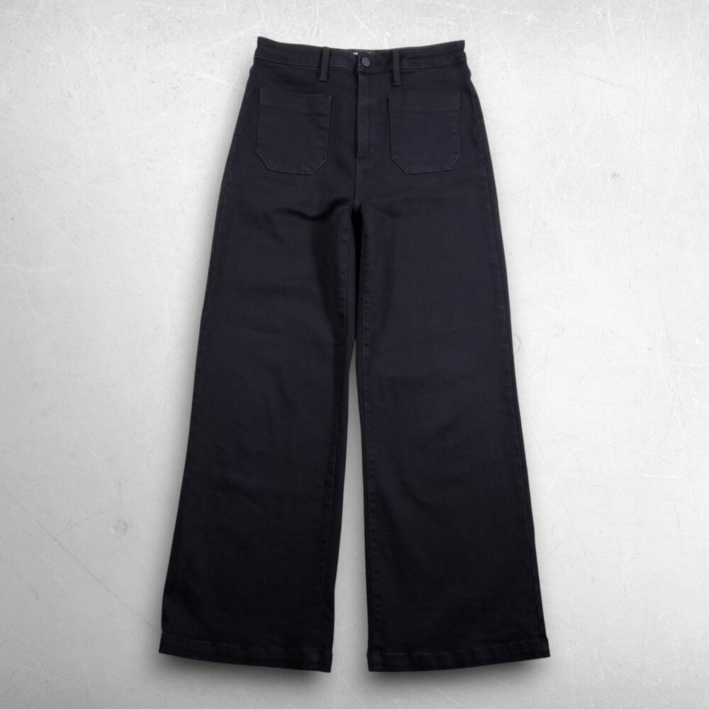 Just Black Wide-Leg Flare Jeans in Black